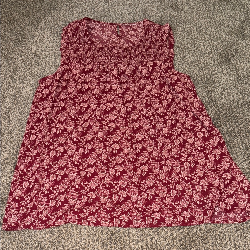 Floral Sleeveless Top - Red